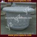 hand carved outdoor small round natural stone flower pot